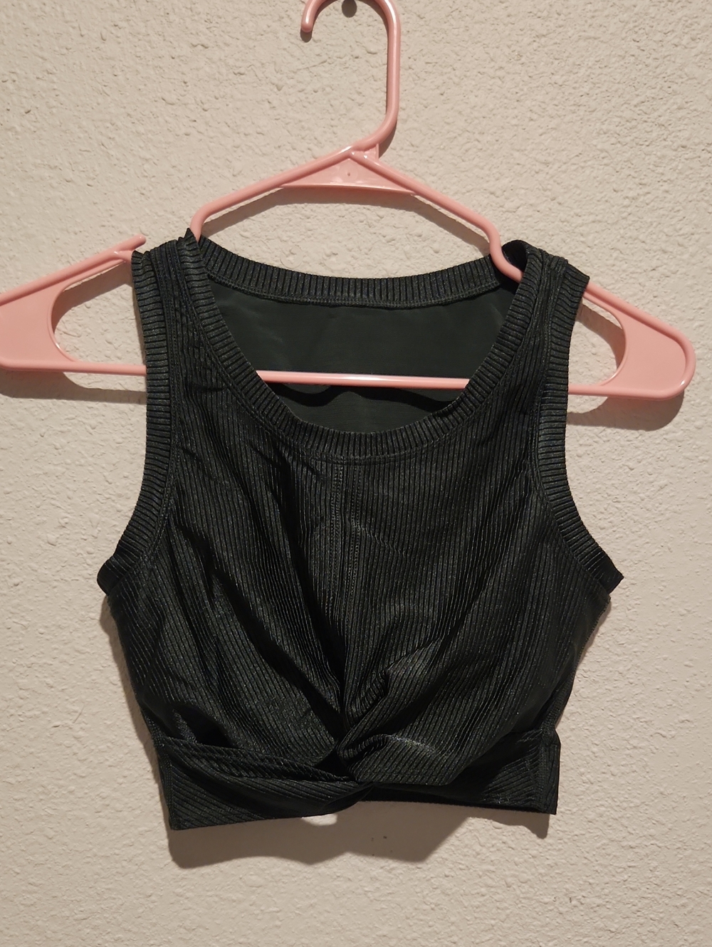 Offline by Aerie Ribbed Crop Tank Olive Green Sz S/P Medium Support